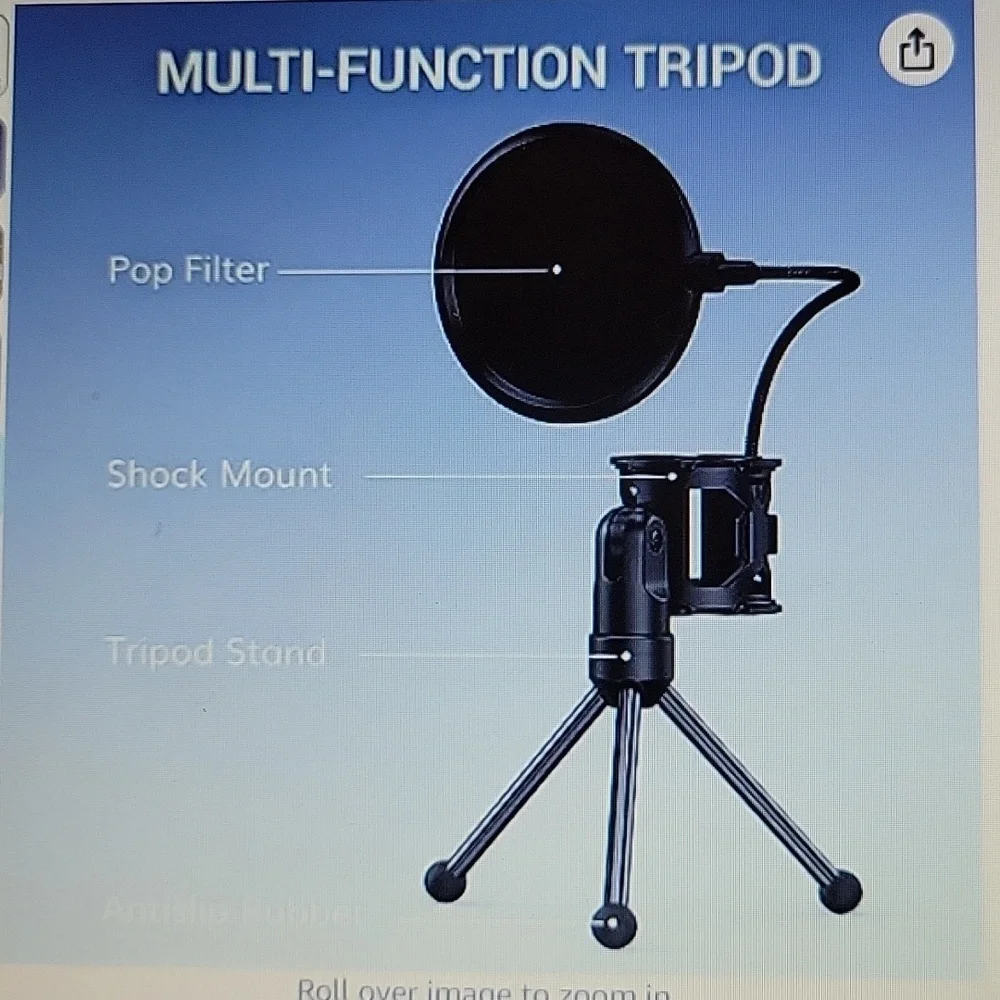 TONOR USB Microphone TC-777 computer condenser PC gaming stream mic tripod NEW